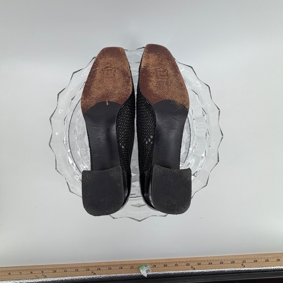 Stuart Weitzman Black Mesh Block Heel Pumps Womens Size 9.5 See pic & size chart - Picture 7 of 12
